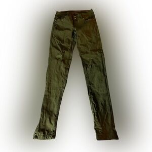 Olive Green Straight-Leg Pants